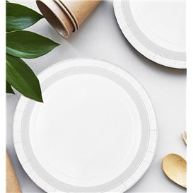Paper Plate Round Greaseproof Shape White  Ø22cm 220g/m² (50 Units) 