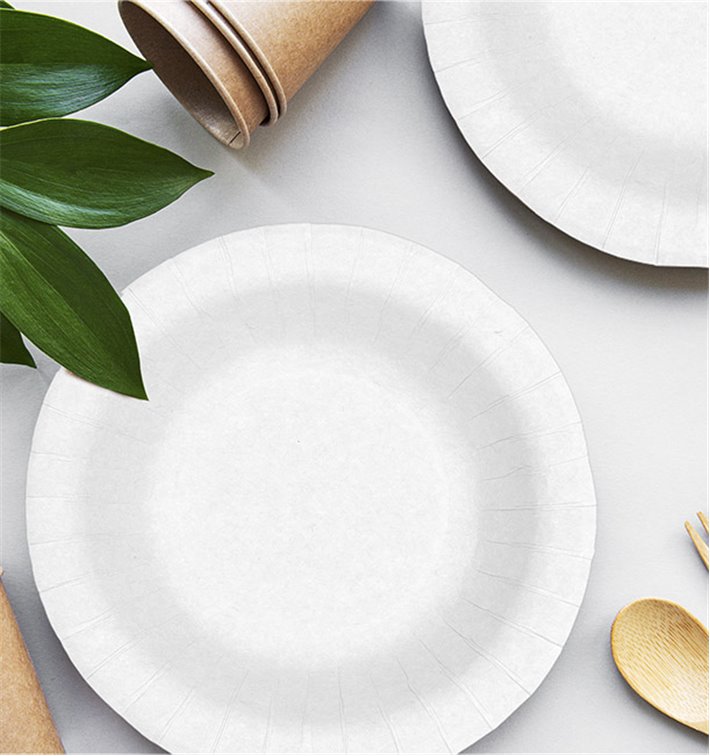 White Greaseproof Deep Cardboard Plate Ø19cm 250g/m² for foodservice
