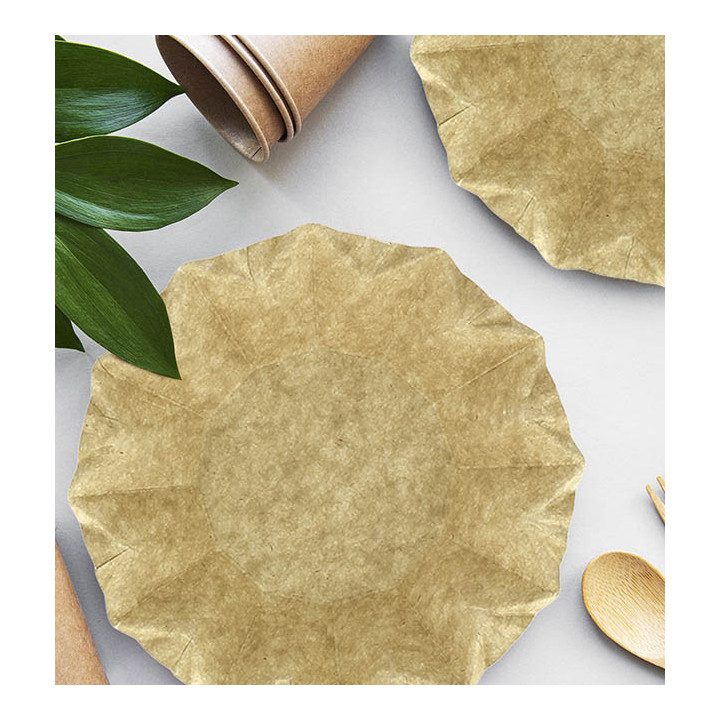 Kraft Paper Deep Plate “Flower” Ø16cm 245g/m² (800 Units)