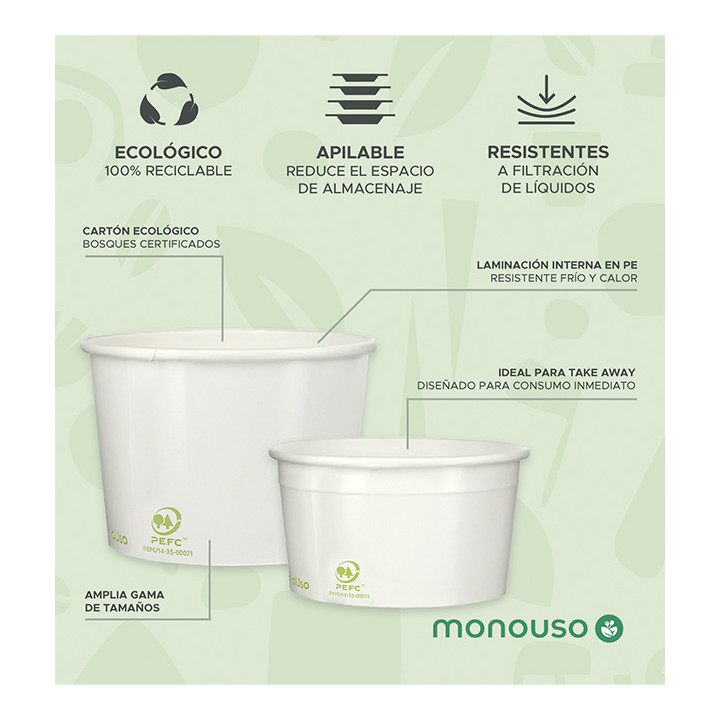 Paper Ice Cream Container Eco-Friendly 310ml (1200 Units)