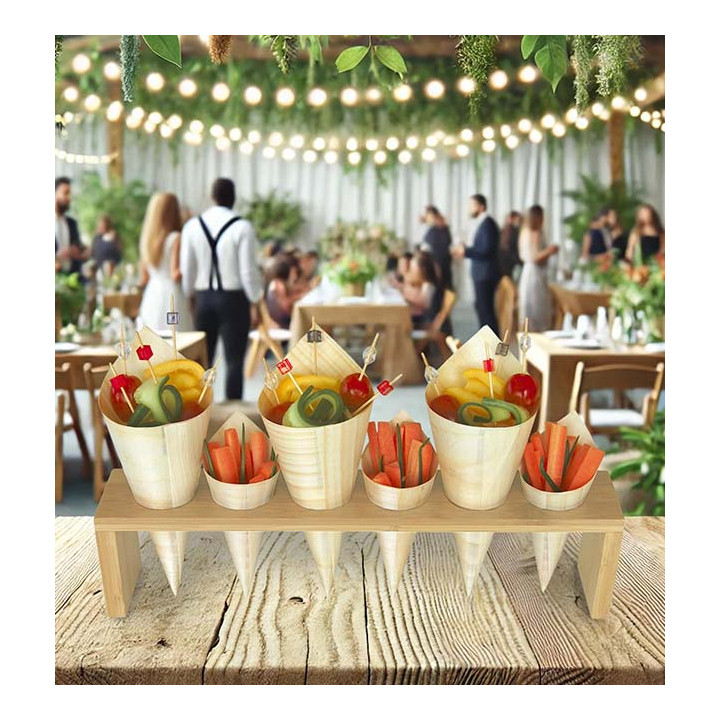 Bamboo Food Cones Holder 33,5x6x8cm (1 Stück)