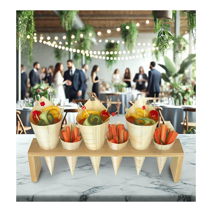 Bamboo Food Cones Holder 33,5x6x8cm (1 Stück)