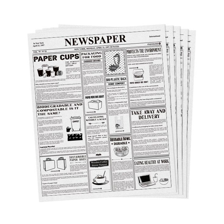 Graseproof paper Wrap Times 20x24,5cm (1.000 Units)