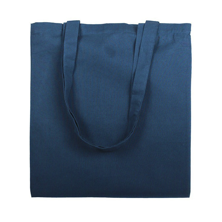 Cotton Bag with Long Handles Navy Blu 38x42cm (200 Units)