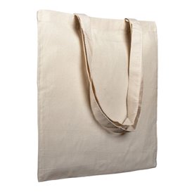 Cotton Bag with Long Handles Beige 38x42cm (200 Units)