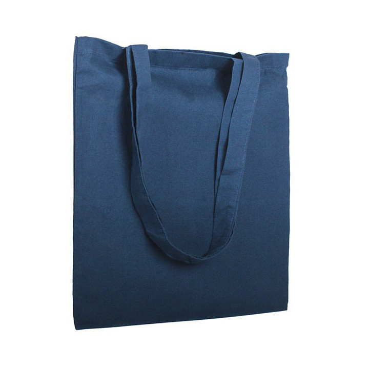 Cotton Bag with Long Handles Navy Blu 38x42cm (200 Units)