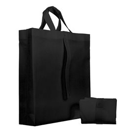 Non-Woven PREMIUM Foldable Foldable Bag with Short Handles Black 40+15x40cm (150 Units)