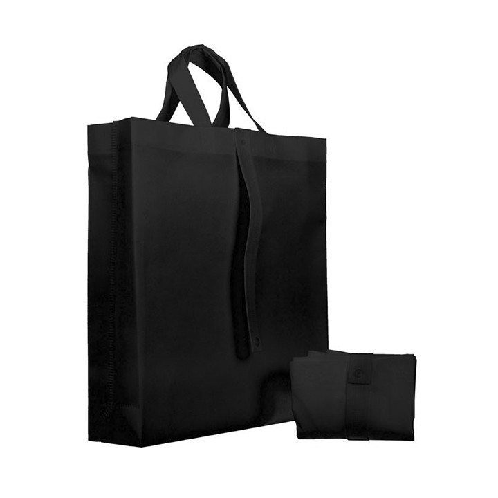 Non-Woven PREMIUM Foldable Foldable Bag with Short Handles Black 40+15x40cm (150 Units)