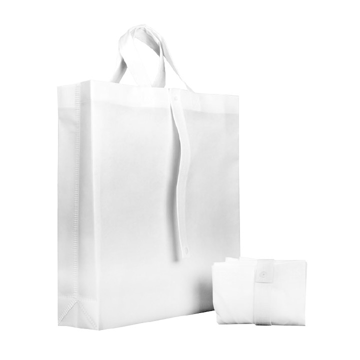Non-Woven PREMIUM Foldable Foldable Bag with Short Handles White 40+15x40cm (150 Units)