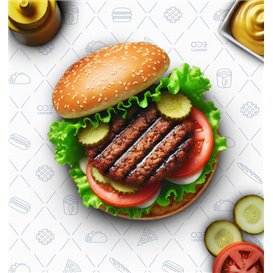 Eco Greaseproof Paper for Wrappling Blue 30x40cm (1.000 Units)