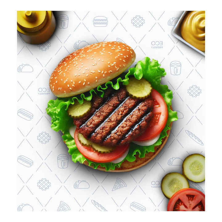 Eco Greaseproof Paper for Wrappling Blue 30x40cm (1.000 Units)