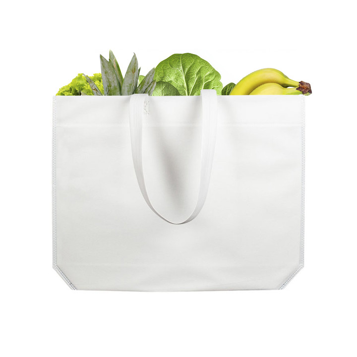 Non-Woven Bag with Long Handles White 48+10x35cm (25 Units)