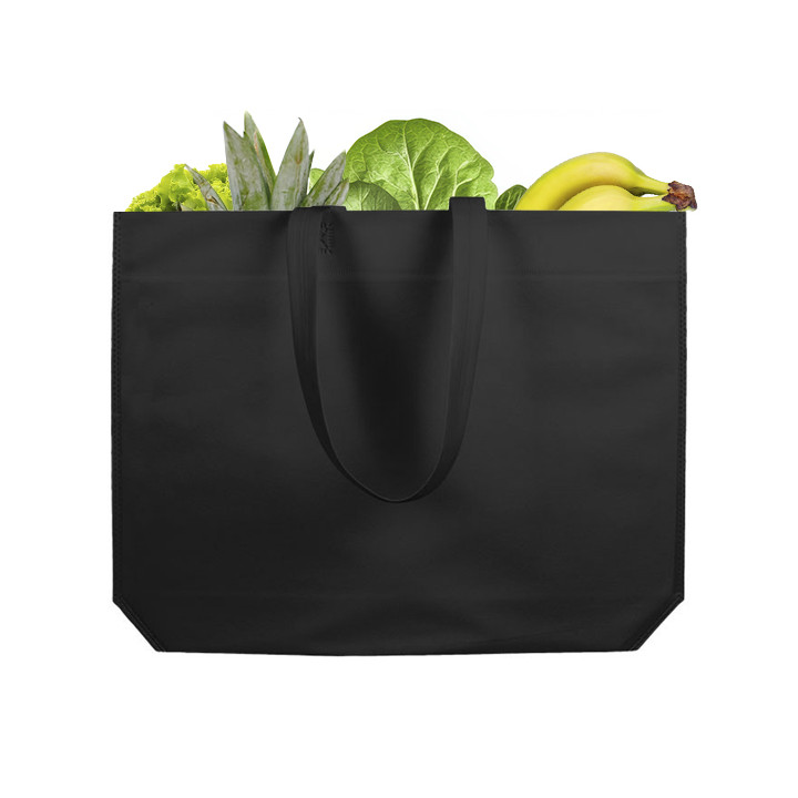 Non-Woven Bag with Long Handles Black 48+10x35cm (25 Units)