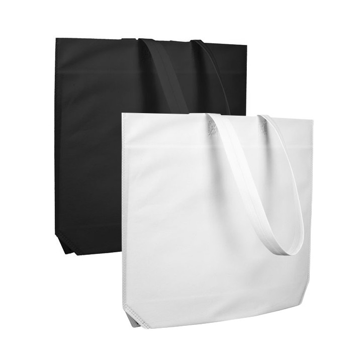 Non-Woven Bag with Long Handles Black 48+10x35cm (25 Units)