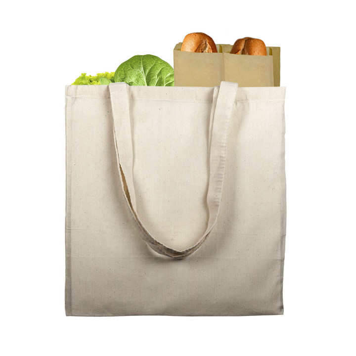 Cotton Bag with Long Handles Beige 38x42cm (25 Units)