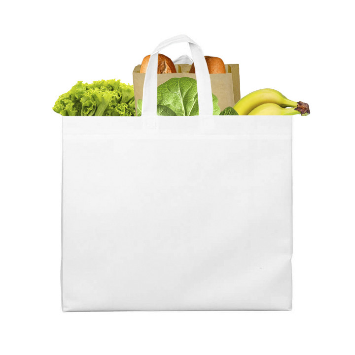 Non-Woven PREMIUM Bag with Short Handles White 45+20x40cm (100 Units)
