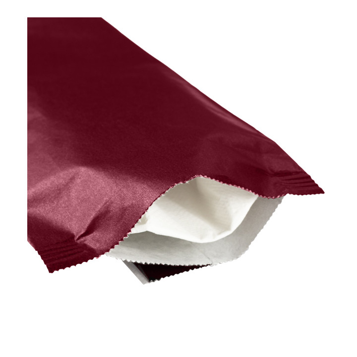 Paper Cutlery Envelopes with Napkin Burgundy 11x25cm (100 Units)