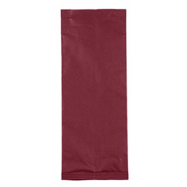 Paper Cutlery Envelopes with Napkin Burgundy 11x25cm (100 Units)