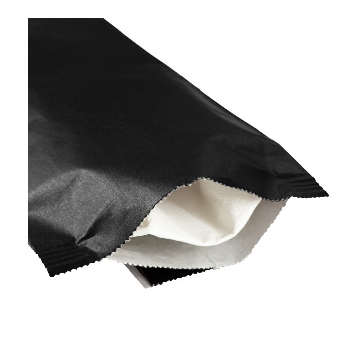 Paper Cutlery Envelopes with Napkin Black 11x25cm (100 Units)
