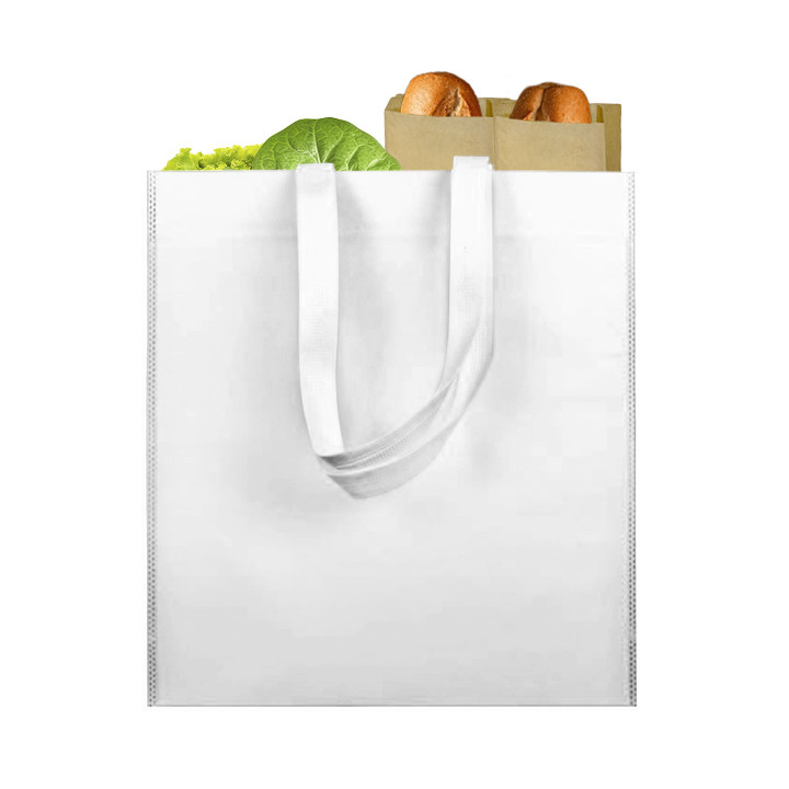 Non-Woven Bag with Short Handles White 38x42cm (25 Units)