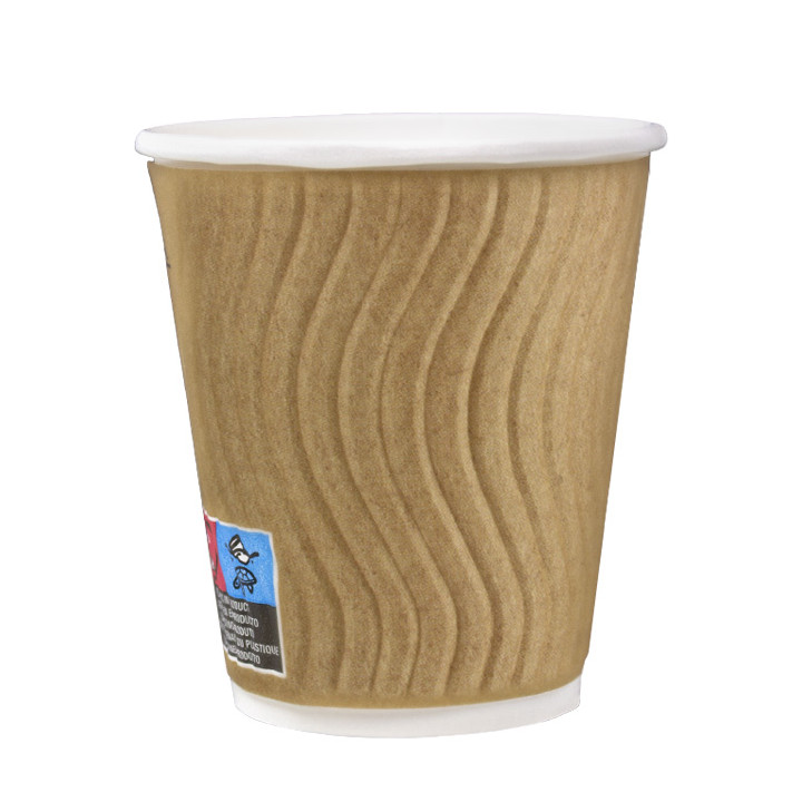 Paper Cup Ripple Wall Kraft 9Oz/270ml Ø8,0cm (1.050 Units)