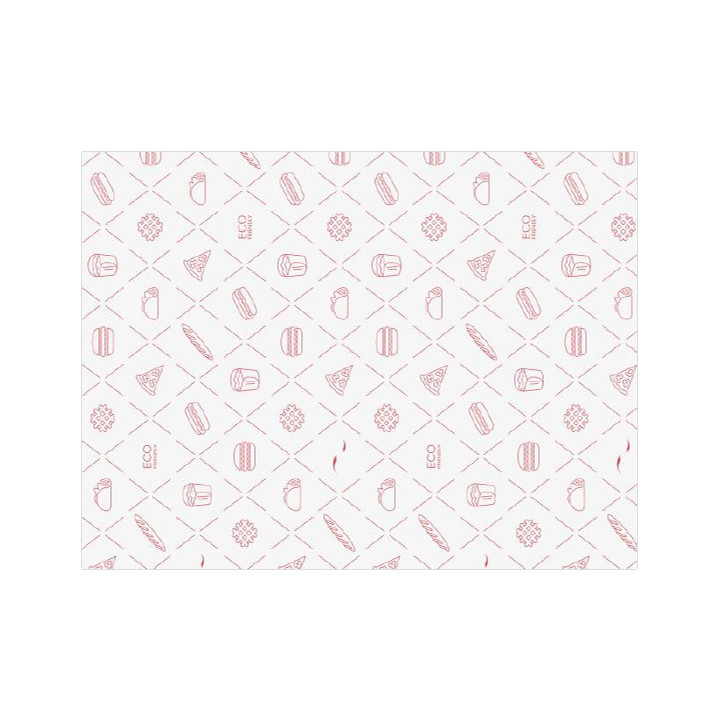 Eco Greaseproof Paper for Wrappling Red 30x40cm (3.000 Units)
