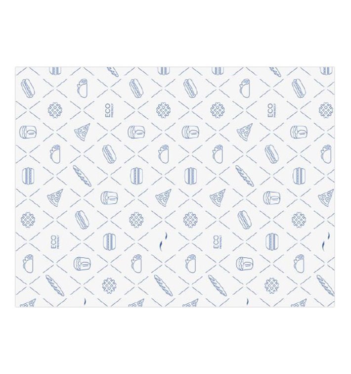 Eco Greaseproof Paper for Wrappling Blue 30x40cm (1.000 Units)