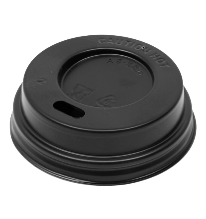 Travel Lid with PS Hole for 3Oz Black Cardboard Cup Ø5,8cm (100 Units) 
