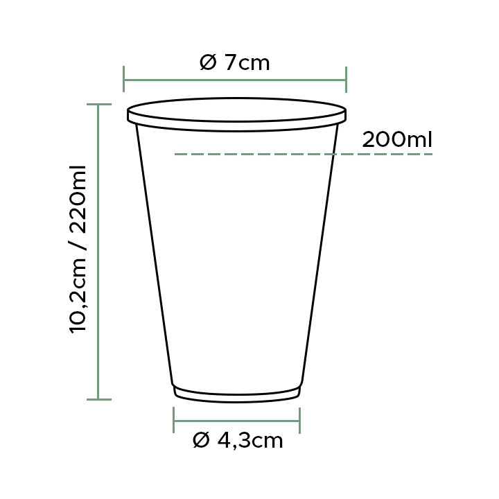 Plastic Cup PP White 220ml (100 Units)  
