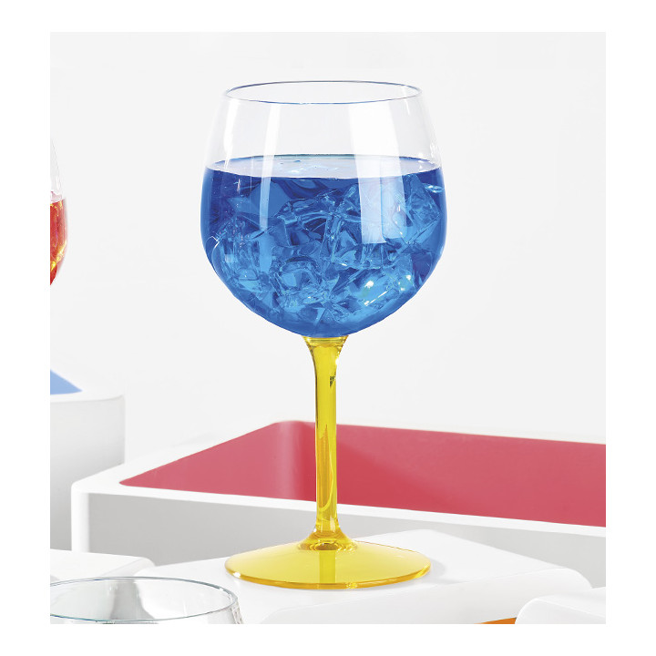 Reusable Durable Balloon Glass in TT Yellow Foot 580ml (1 Unit)