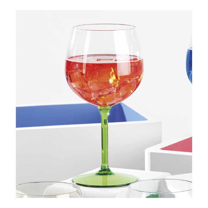 Reusable Durable Balloon Glass in TT Green Foot 580ml (1 Unit)