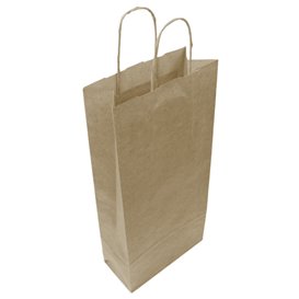 Paper Bottle Bag with Handles Kraft 18+8x39cm (300 Units)