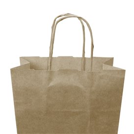 Paper Bottle Bag with Handles Kraft 18+8x39cm (50 Units) 