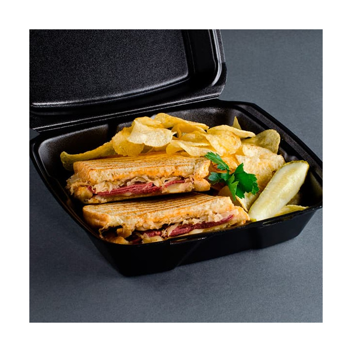 Foam Baguette Container 1 Compartments Black 2,40x2,10x0,70cm (250 Units)