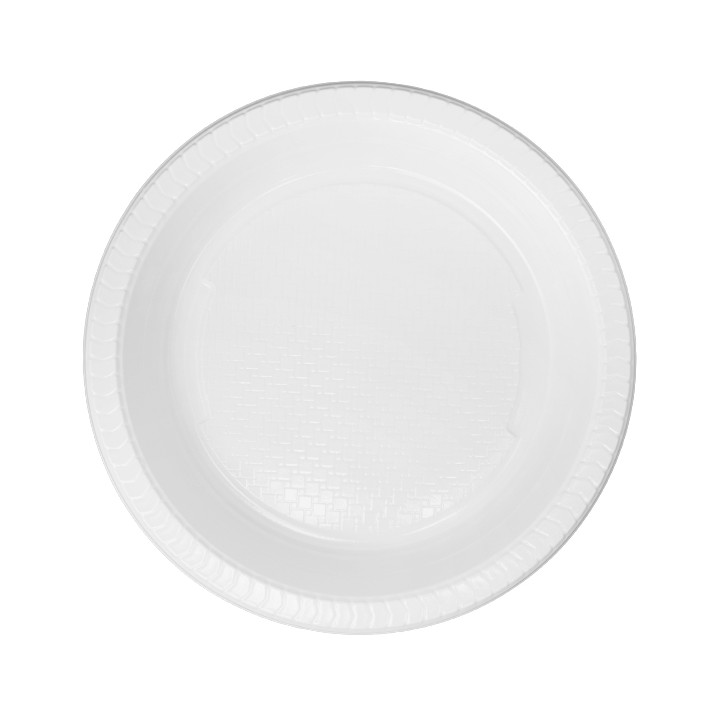 Reusable Plate Deep Economic PS White Ø22cm (250 Units)