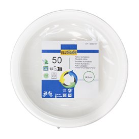 Reusable Plate Flat Economic PS White Ø16,5cm (650 Units)