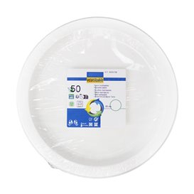Reusable Plate Flat Economic PS White Ø22cm (550 Units)
