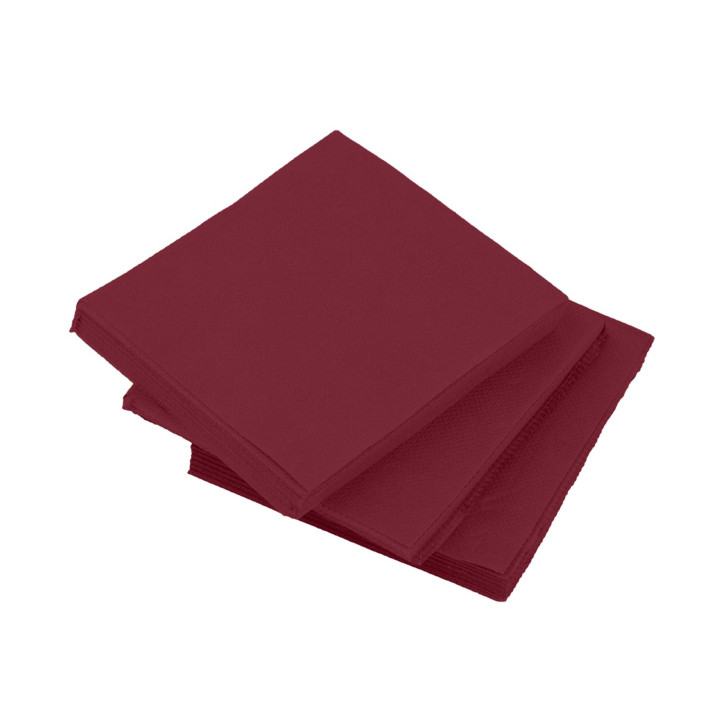 Cocktail Napkin 20x20cm 2-ply Burgundy (100 Units)