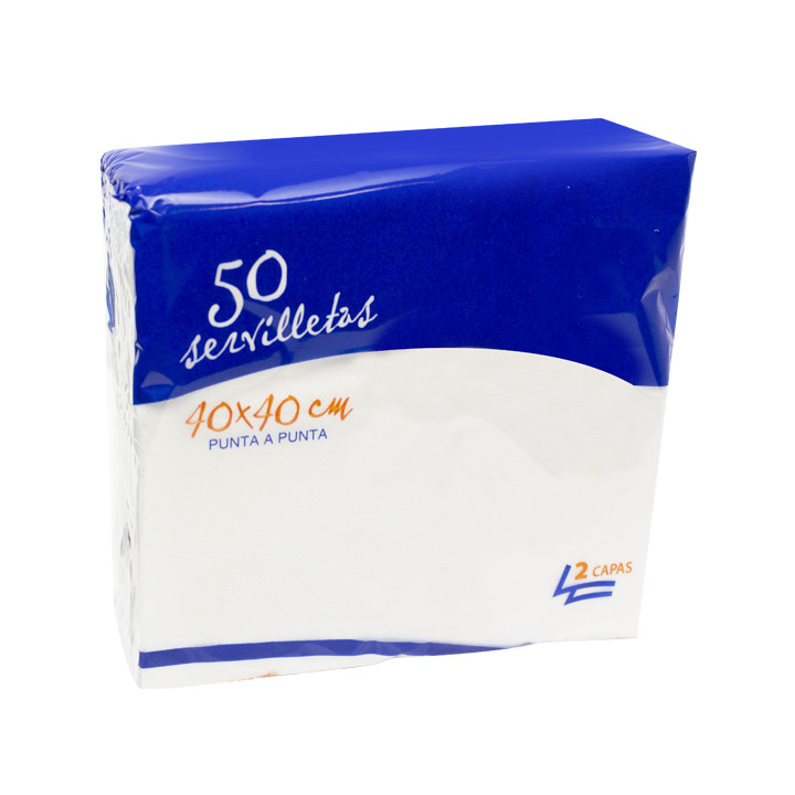 Paper Napkin Double Point 40x40cm 2-ply White (1.200 Units)