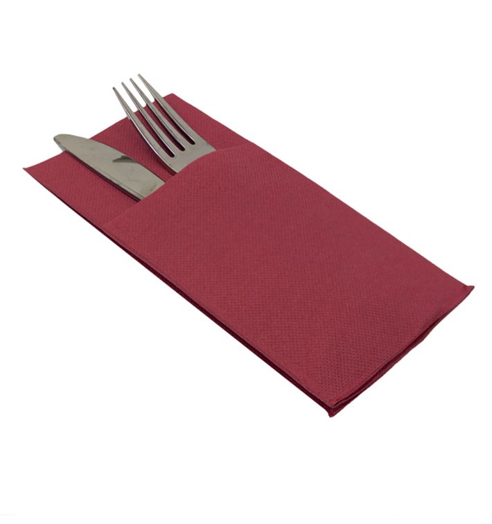 Cutlery Napkin Fold Micropoint 40x40cm Burgundy (30 Units)