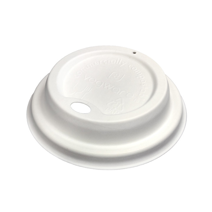 Lid with Hole of Moulded Cellulose Fibre White Ø8,0cm (50 Units)