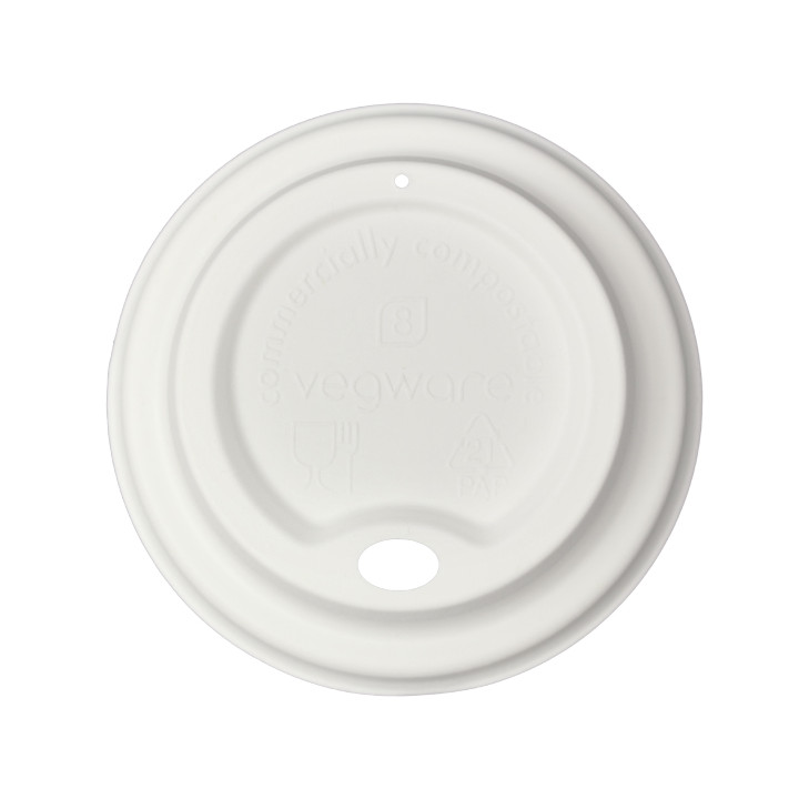 Lid with Hole of Moulded Cellulose Fibre White Ø8,0cm (1.000 Units)