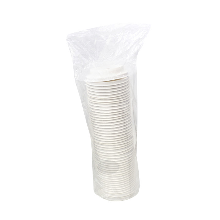 Lid with Hole of Moulded Cellulose Fibre White Ø9,0cm (50 Units)