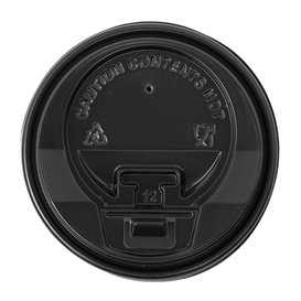 Lid for Paper Cup Hole Black Carton 8, 9, 12 Oz Ø8,0cm (1000 Units)