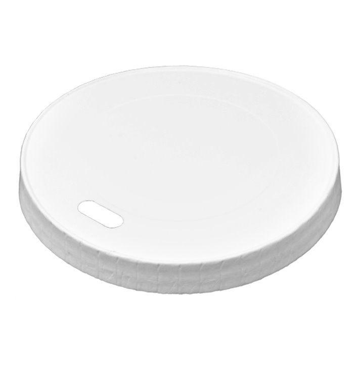 Travel Lid with White Paper Hole Ø8,0cm (50 Units) 
