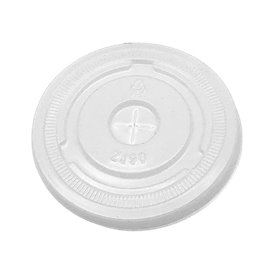 Plastic Lid with Straw Slot PS for Cups of 12, 16, 22 Oz Ø9,0cm 490ml (100 Units)
