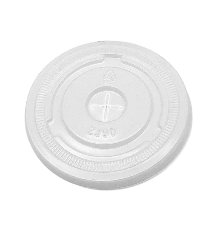 Plastic Lid with Straw Slot PS for Cups of 12, 16, 22 Oz Ø9,0cm 490ml (100 Units)