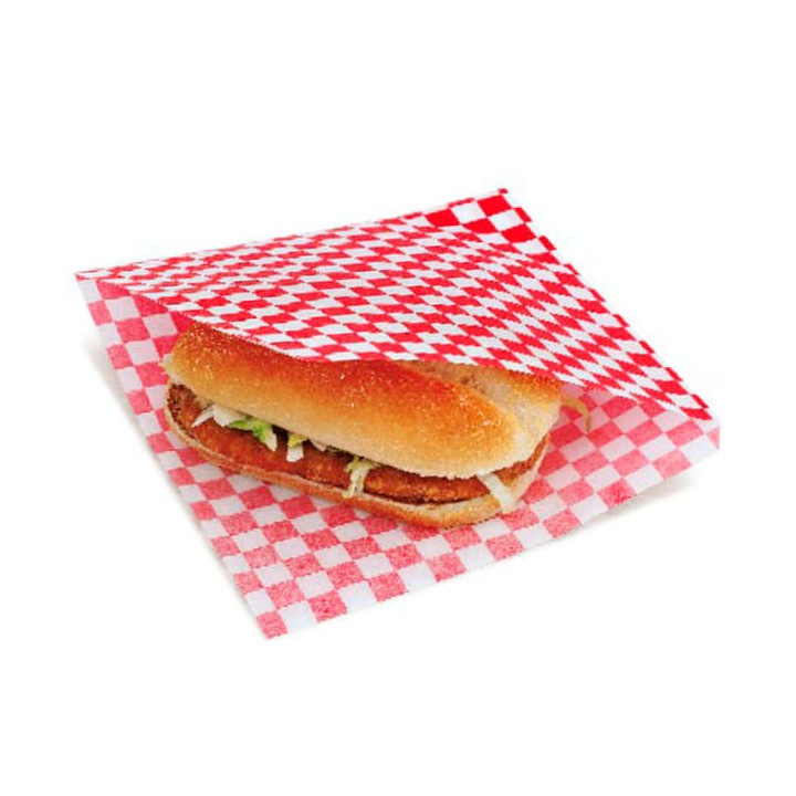 Paper Food Bag Grease-Proof Opened L Shape Red 17x18cm 