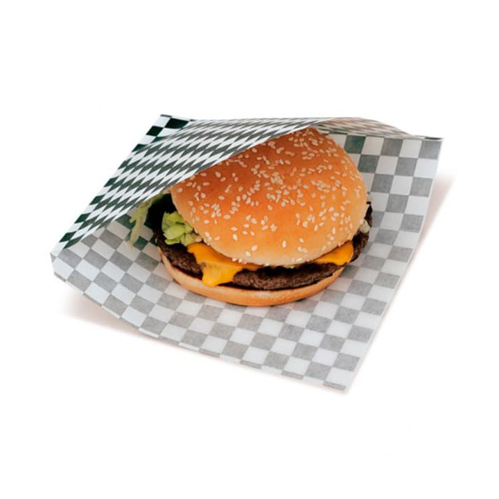 Paper Food Bag Grease-Proof Opened L Shape Black 16x16,5cm (500 Units)  