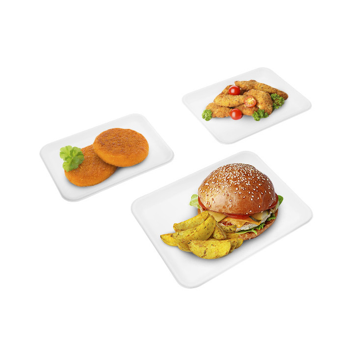 White Sugar Cane Tray 24,5x17,5cm (500 Units)